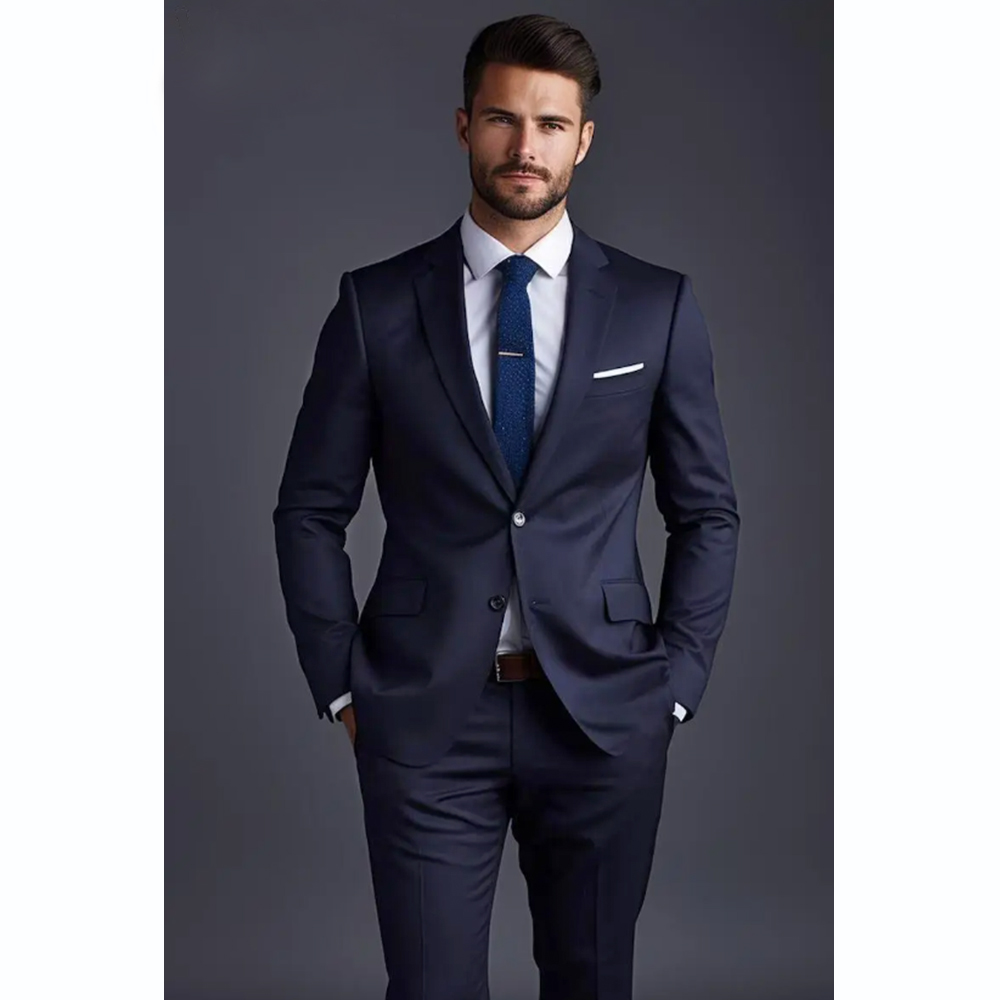 Men Grooming Outfit - メンズスーツセット 2ピース スタイリッシュブレザーパンツ ビジネスカジュアル 新郎 結婚式