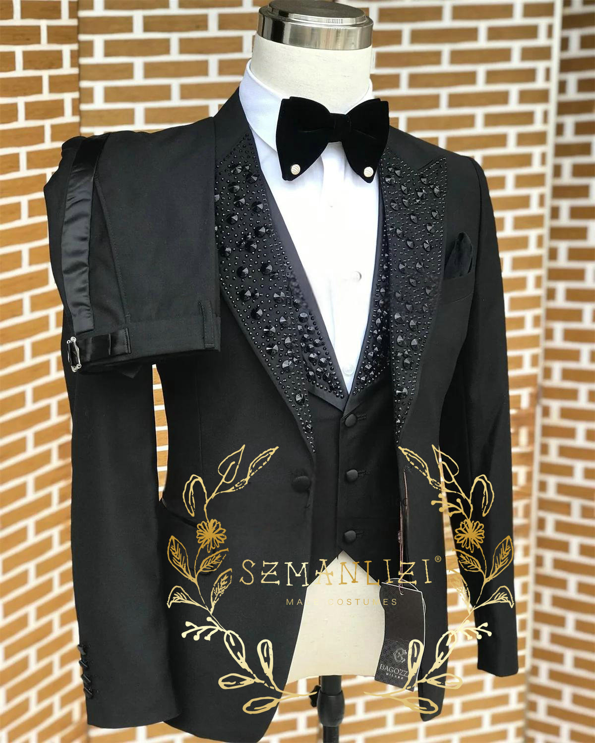 Mens Grooming Kit Luxury - 高級メンズビジネススーツ,メンズプロムブレザー,カスタムメイドの新郎服,黒のタキシード,スリムフィット,3個