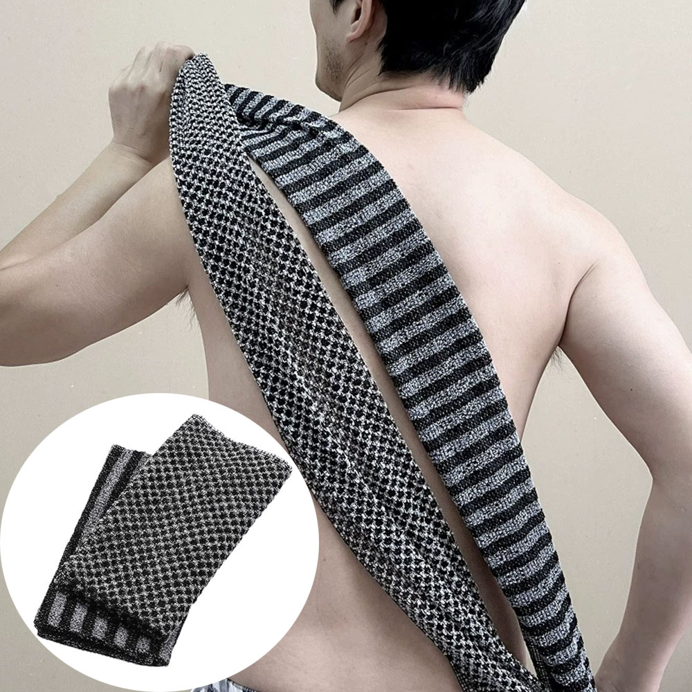Exfoliating Scrub Mens - 1枚入り 角質除去ウォッシュクロス 背中洗い シャワー用 男女兼用 銀イオン