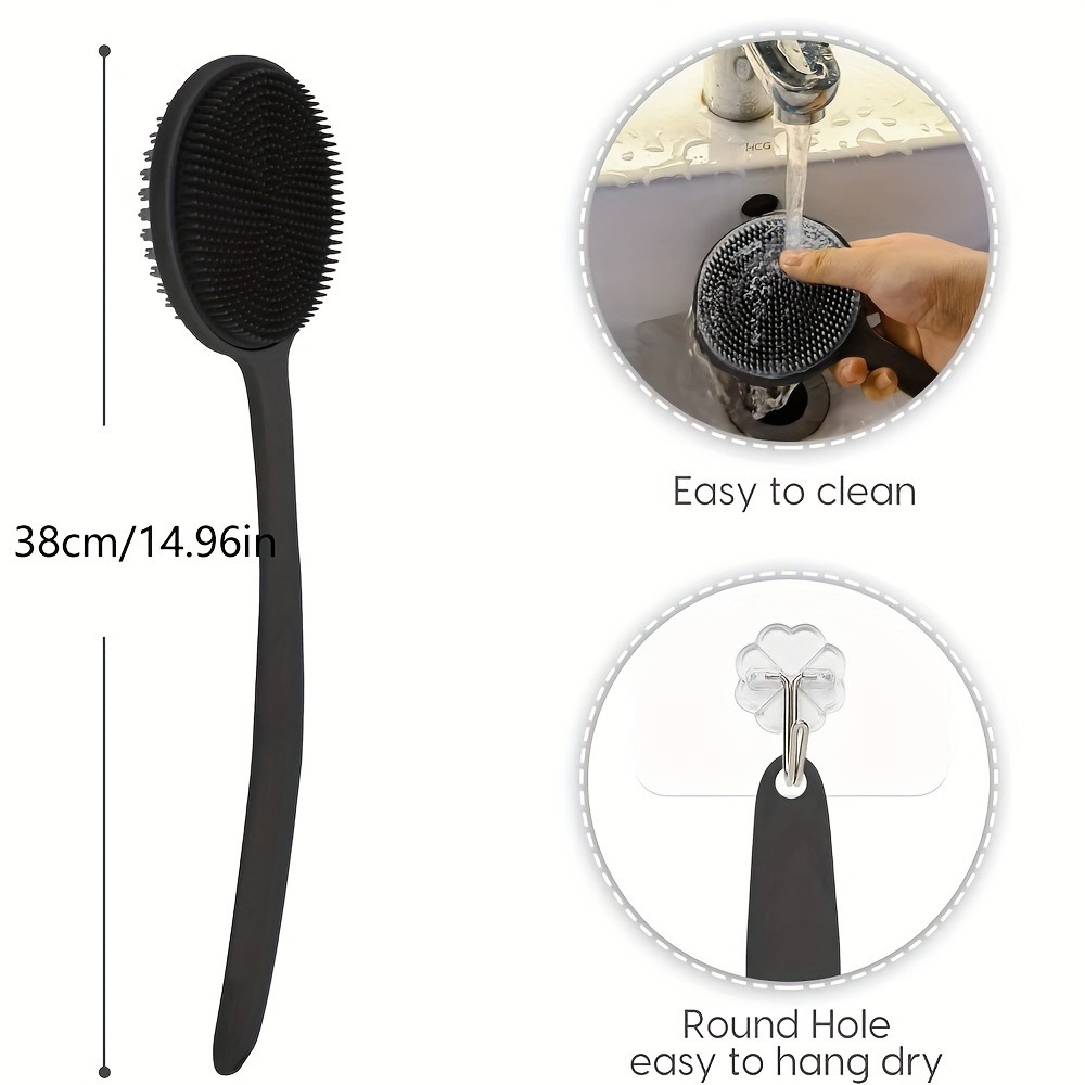 シャワー用シリコンバックスクラバーブラシ ロングハンドルボデ - Exfoliating Scrub Mens のレビューと価格