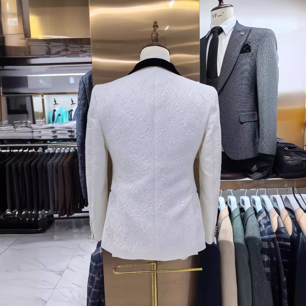 Thorndike メンズ ウェディング スーツ ホワイト  - Men Grooming Outfit のレビューと価格