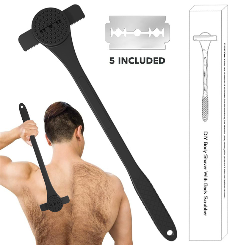 柔軟なロングハンドル背中シェーバー、マッサージ＆スクラバー付 - Men'S Grooming Hair Removal のレビューと価格