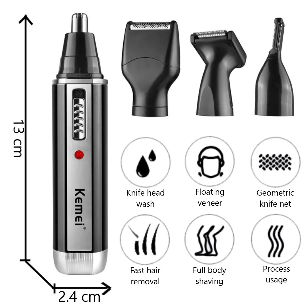 Kemei 4 in 1 トリマー男性用電動鼻と耳トリマー充 - Men'S Grooming Nose Hair Trimmer のレビューと価格