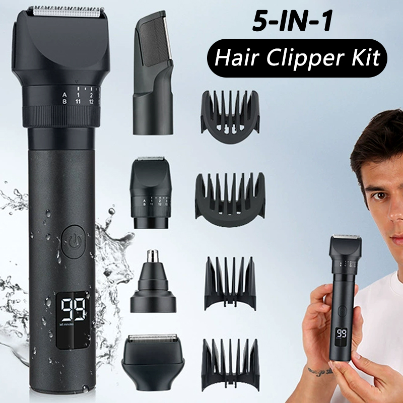 5-in-1コードレスヘアクリッパー LEDディスプレイ付き - Men'S Grooming Nose Hair Trimmer のレビューと価格