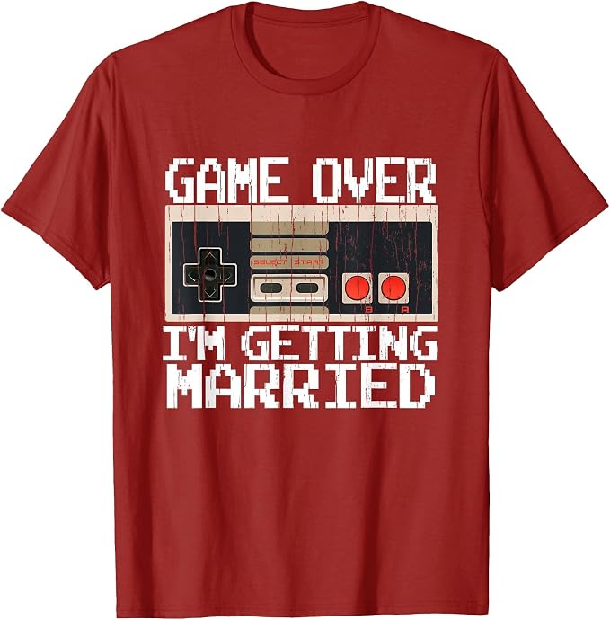 ゲームオーバー、結婚します ゲーマー新郎 Tシャツ Y2k  - Men'S Grooming Video のレビューと価格