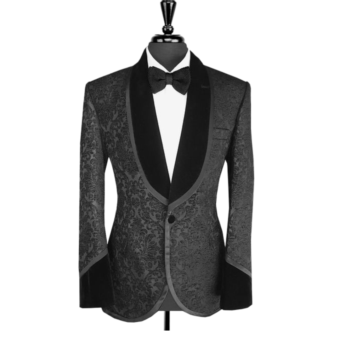 Jacquad-スリムフィットの男性用フローラルスーツ,フォ - Men'S Grooming Jacket のレビューと価格