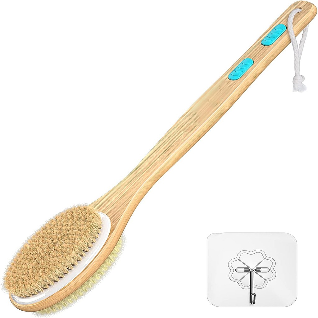 シャワー用バックスクラバー、ロングハンドルの柔らかくて硬い毛 - Exfoliating Scrub Mens のレビューと価格
