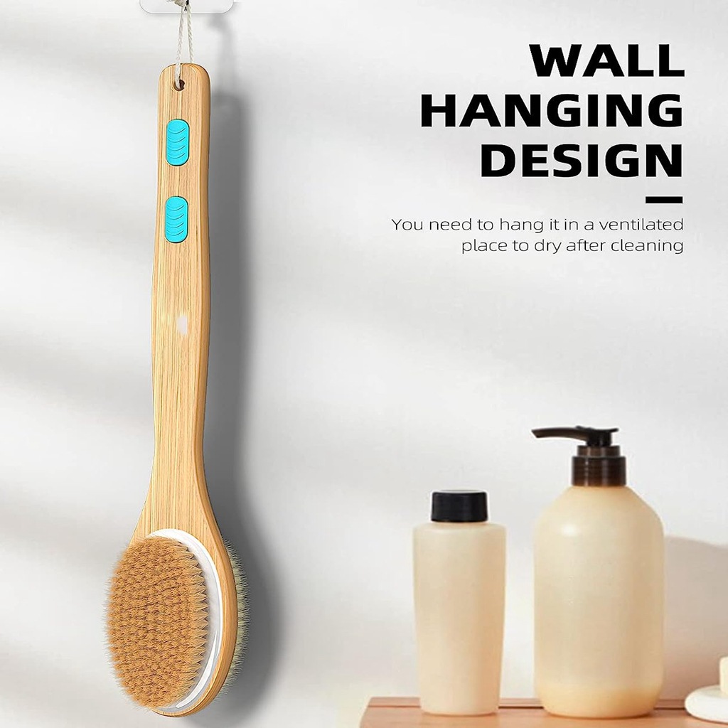 シャワー用バックスクラバー、ロングハンドルの柔らかくて硬い毛 - Exfoliating Scrub Mens のレビューと価格