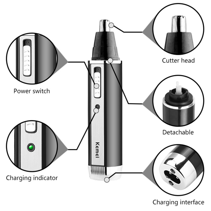 男性用充電式鼻毛トリマー,顔,体,あごひげ,眉毛,耳掃除機, - Men'S Grooming Nose Hair Trimmer のレビューと価格