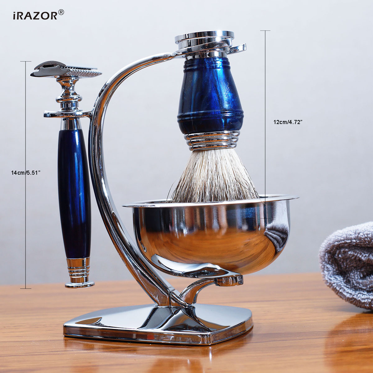 iRAZOR ロイヤルブルー 高級メンズシェービングキット  - Mens Grooming Kit Luxury のレビューと価格