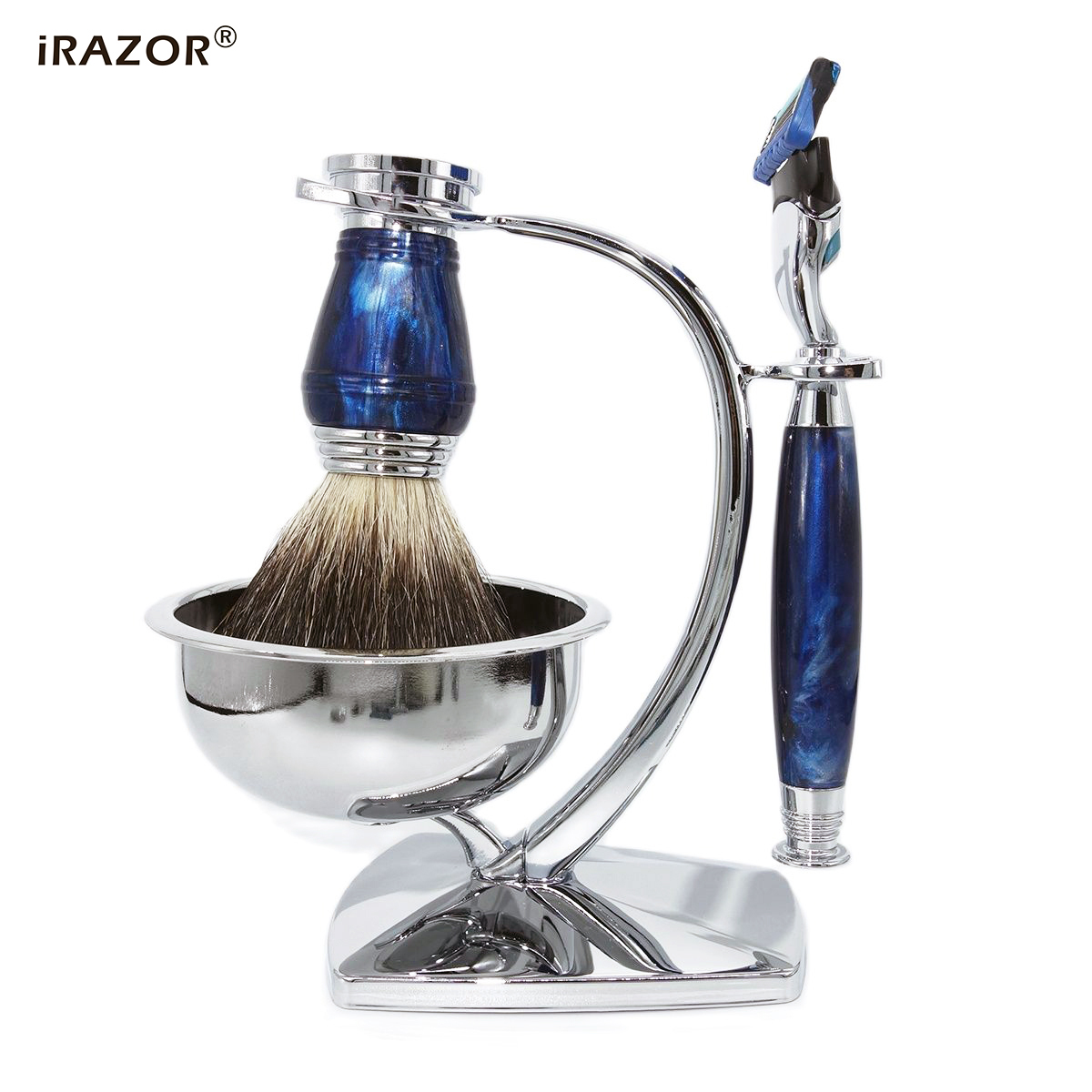 iRAZOR ロイヤルブルー 高級メンズシェービングキット  - Mens Grooming Kit Luxury のレビューと価格
